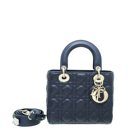 Medium Ultramatte Lady Dior Bag Indigo Blue Ultramatte Cannage Calfskin   DIOR US