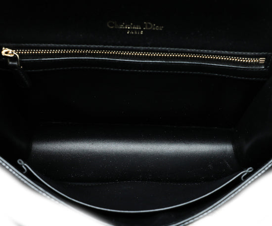 Christian Dior Black Lizard Diorama Medium Bag
