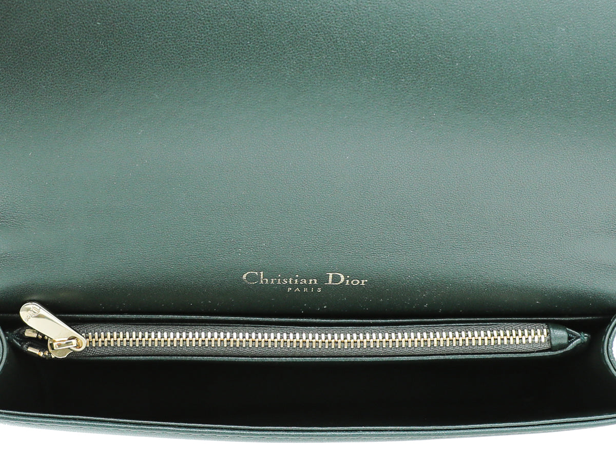 Christian Dior Forest Green Lady Dior Chain Pouch