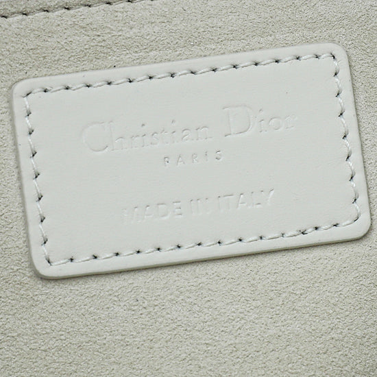 Christian Dior White Ultra Matte Lady Dior Medium Bag
