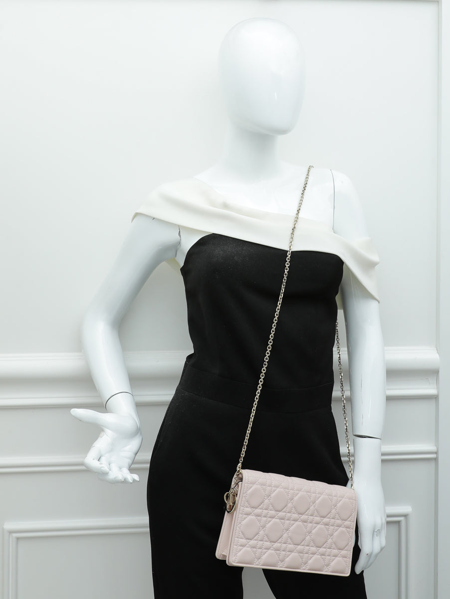 Christian Dior Light Pink Lady Dior Chain Pouch – THE CLOSET