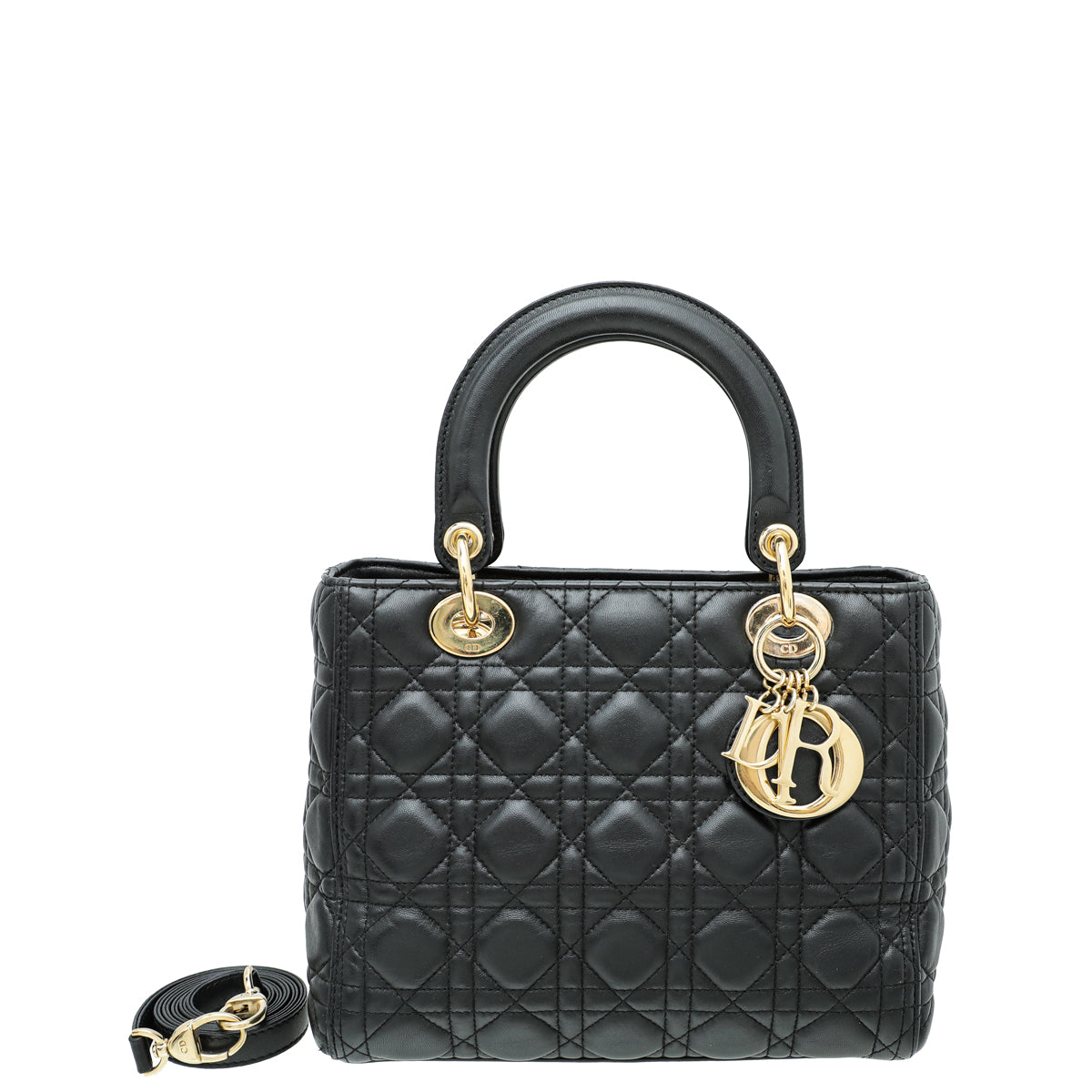 Christian Dior Black Lady Dior Medium Bag-Christian Dior-THE CLOSET