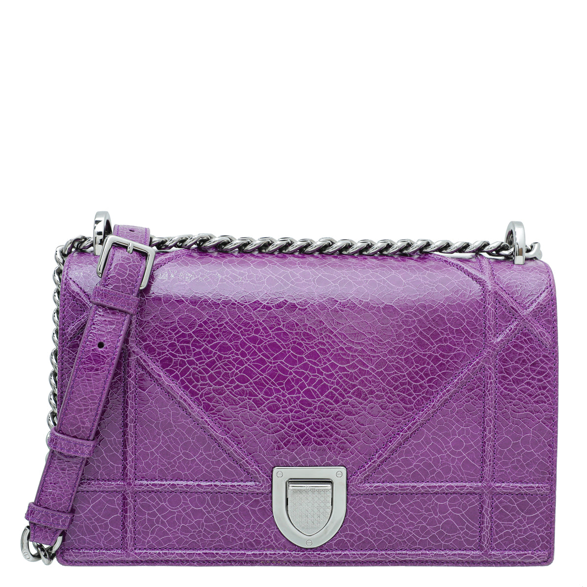 Christian Dior Violet Diorama Ceramic Effect Medium Bag-Christian Dior-THE CLOSET