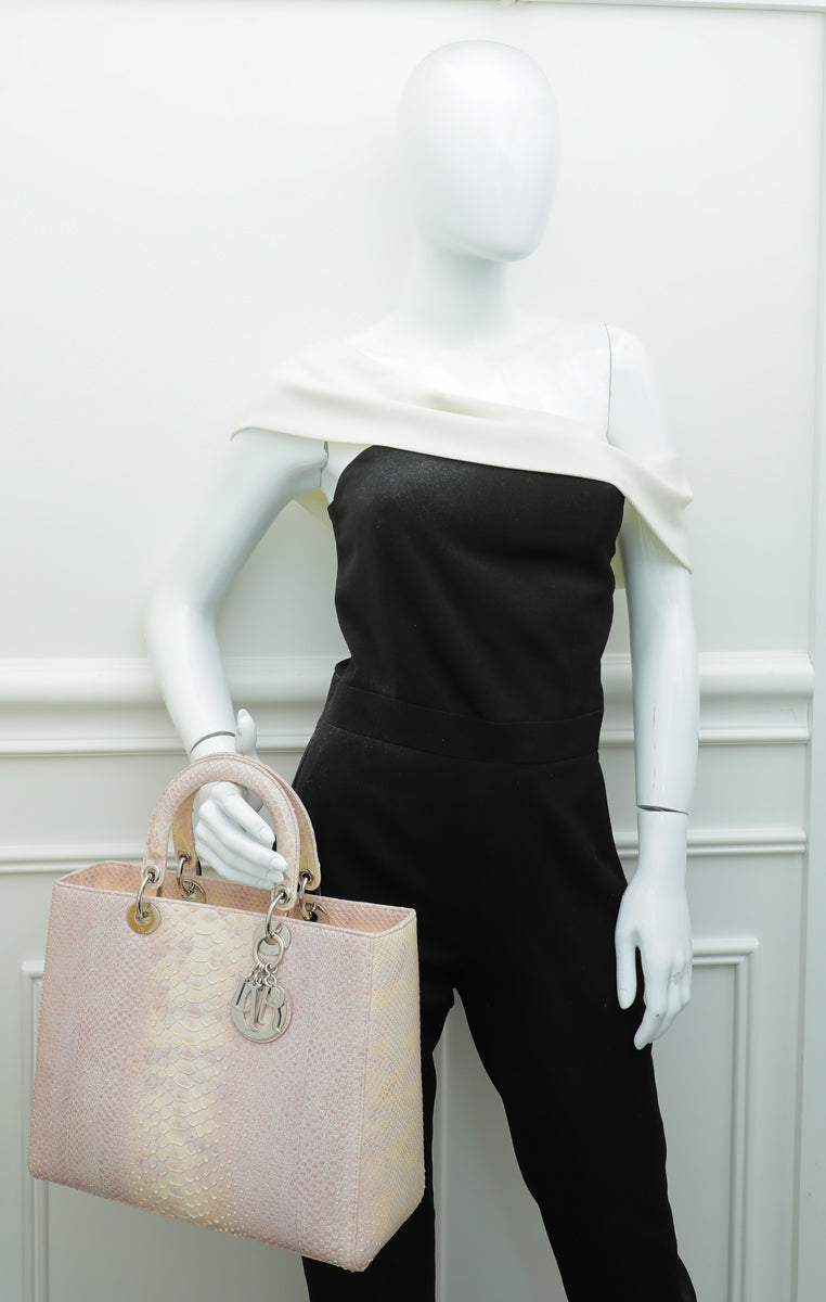 Christian Dior Bicolor Lady Dior Large Bag