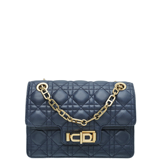 Lady dior leather handbag Dior Navy in Leather  21791274
