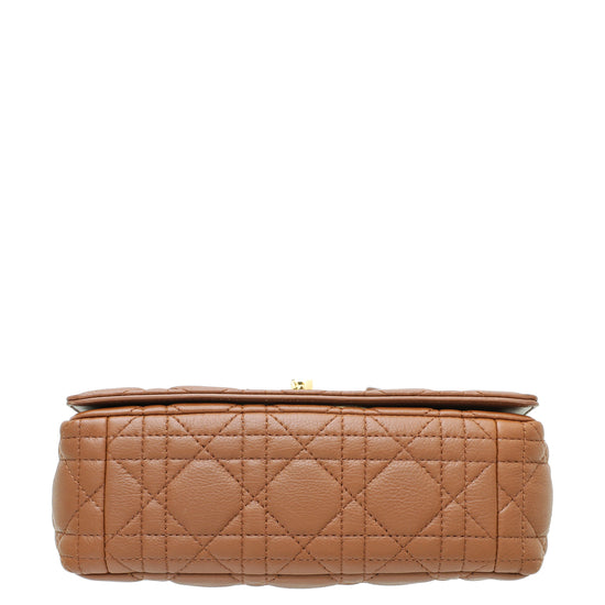 Christian Dior Brown Soft Cannage Caro Small Flap Bag