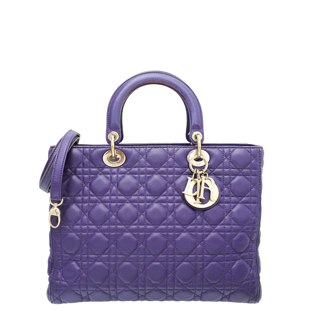 Christian Dior Violet Lady Dior Large Bag-Christian Dior-THE CLOSET