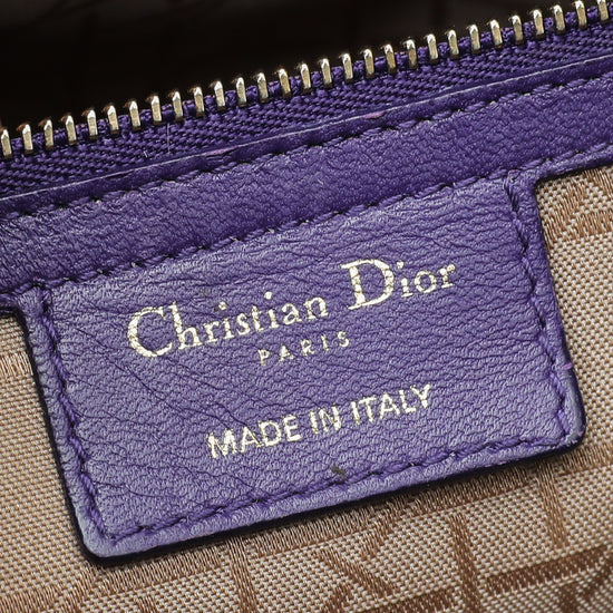 Christian Dior Violet Lady Dior Large Bag