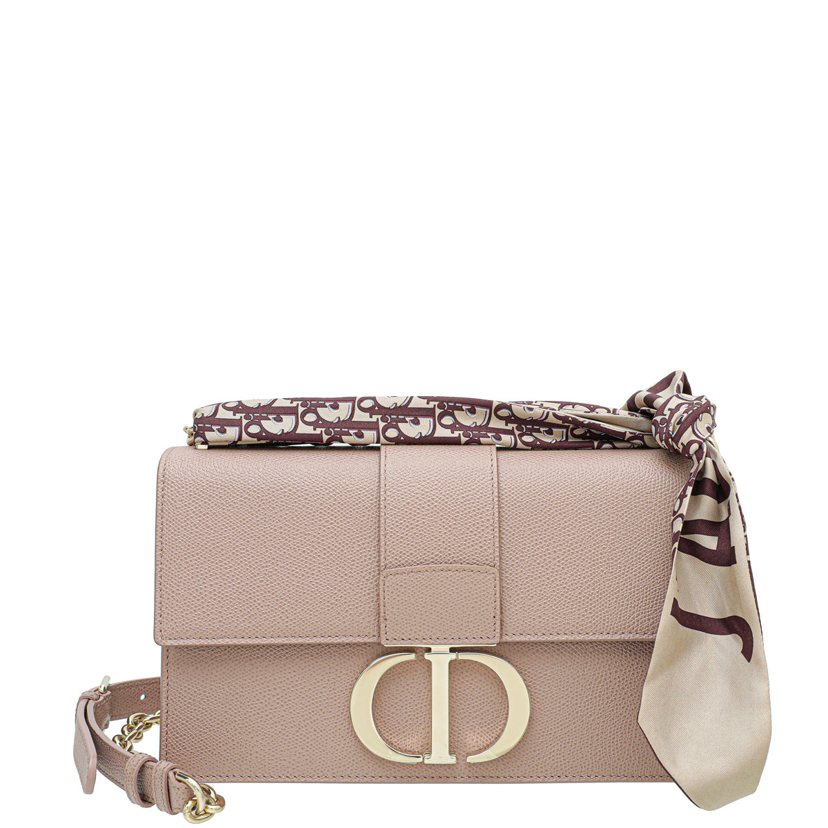 Christian Dior Rose Des Vent 30 Montaigne Medium Flap Bag W/ Twilly-Christian Dior-THE CLOSET