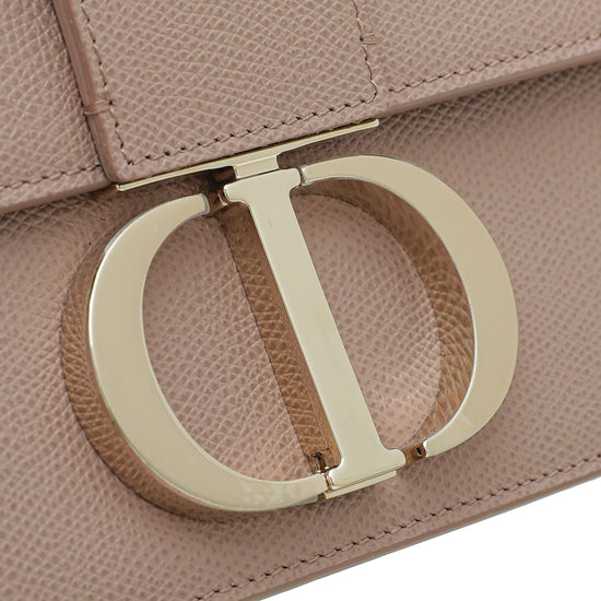 Christian Dior Rose Des Vent 30 Montaigne Medium Flap Bag W/ Twilly