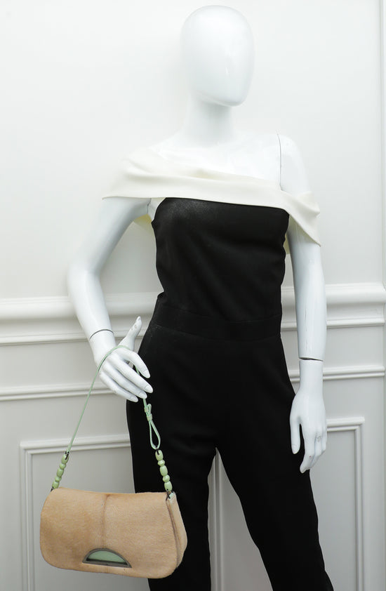 Christian Dior Bicolor Maris Pearl Calf Hair Shoulder Bag