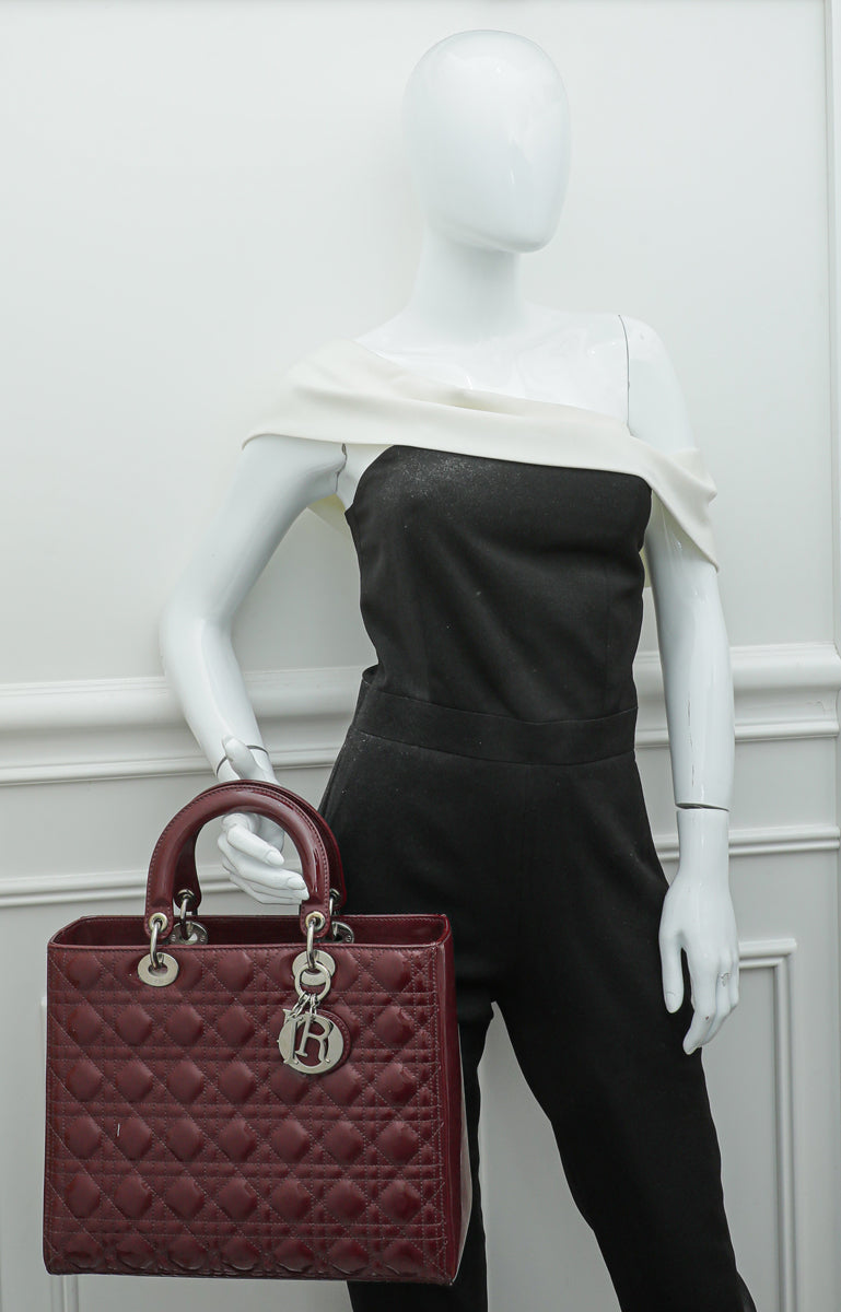 Christian Dior Burgundy Lady Dior Bag