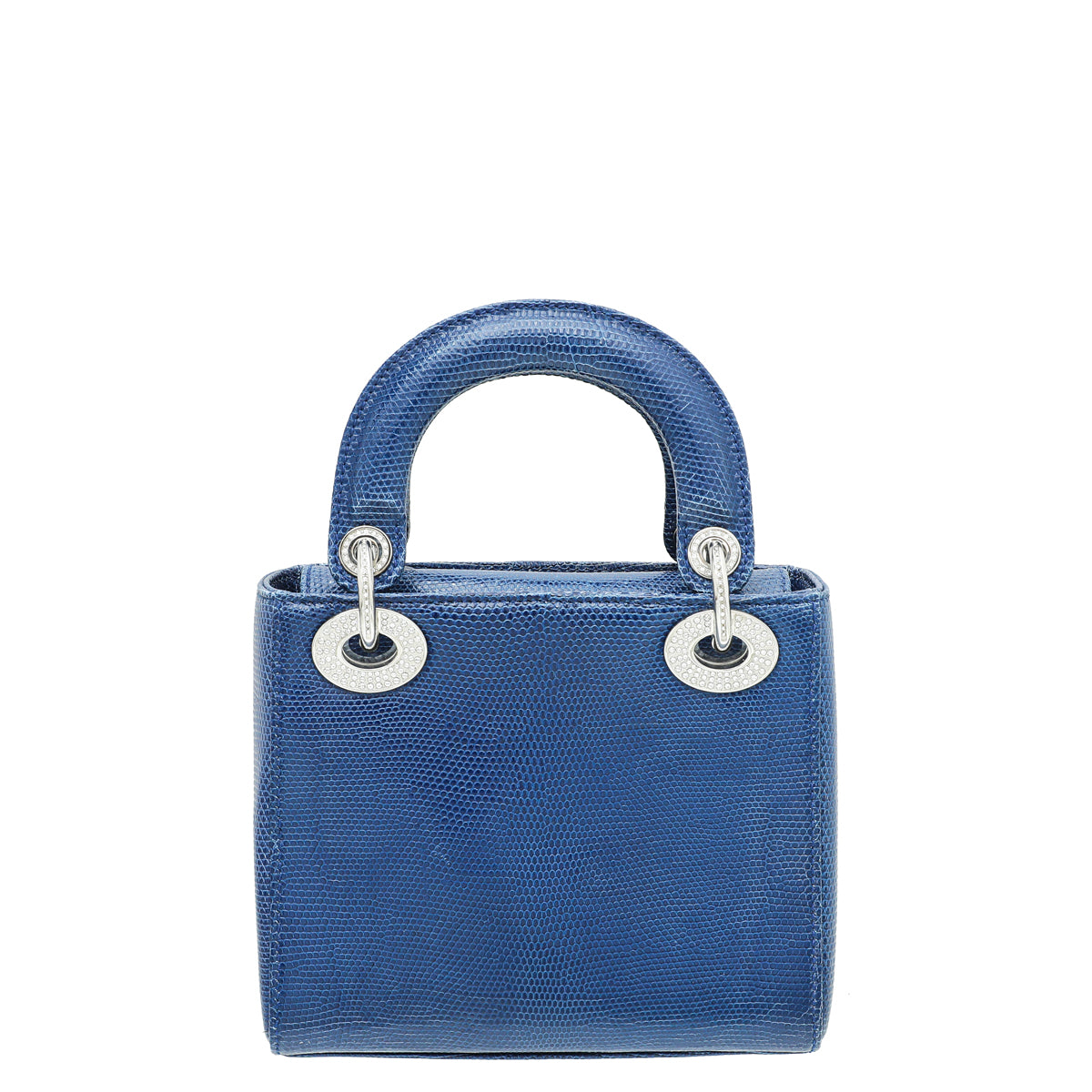 Christian Dior Blue Lizard Lady Dior Mini Swarovski Crystal Strap Bag-Christian Dior-THE CLOSET