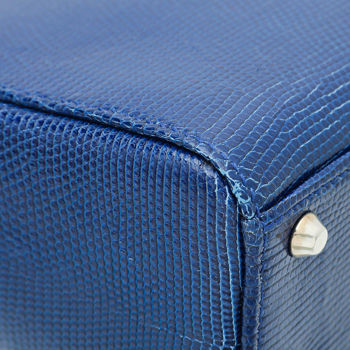 Christian Dior Blue Lizard Lady Dior Mini Swarovski Crystal Strap Bag