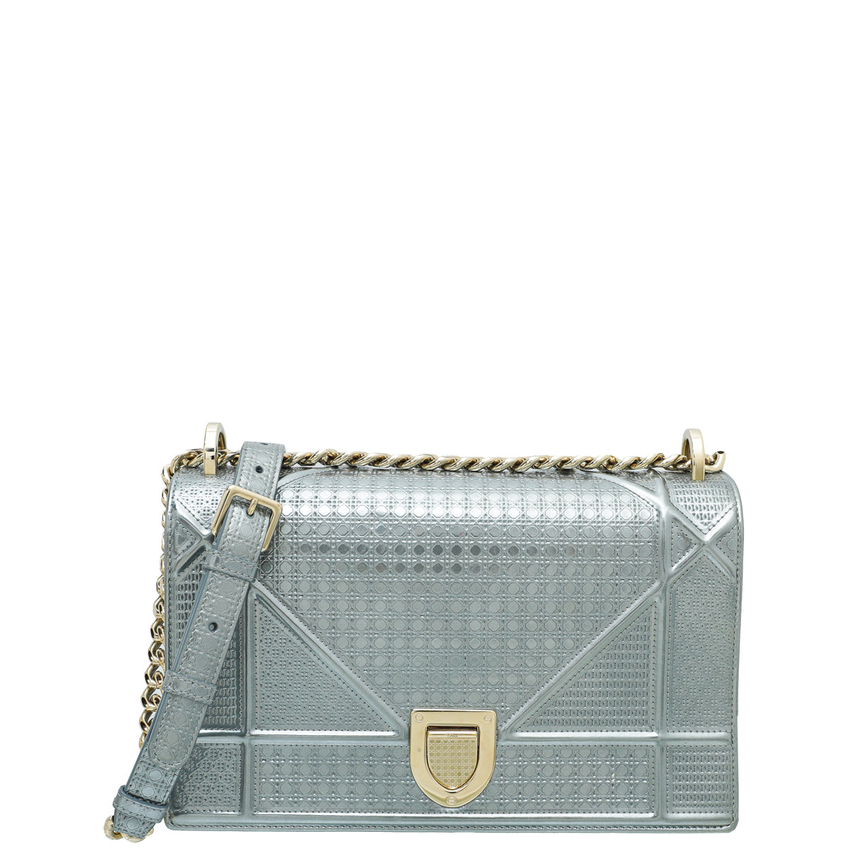 Christian Dior Silver Diorama Micro Cannage Medium Bag-Christian Dior-THE CLOSET