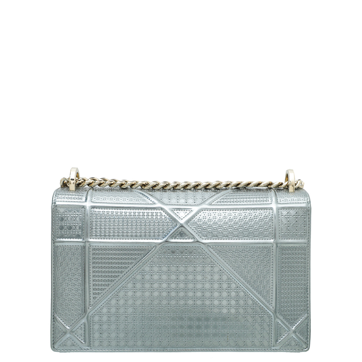 Christian Dior Silver Diorama Micro Cannage Medium Bag