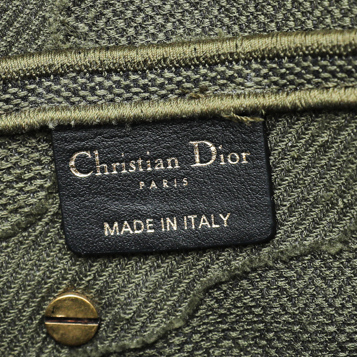 Christian Dior Khaki Saddle Camouflage Embroidered Medium Bag