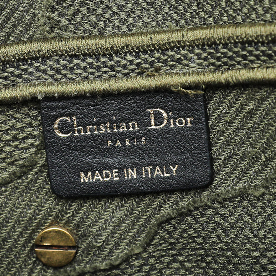 Christian Dior Khaki Saddle Camouflage Embroidered Medium Bag