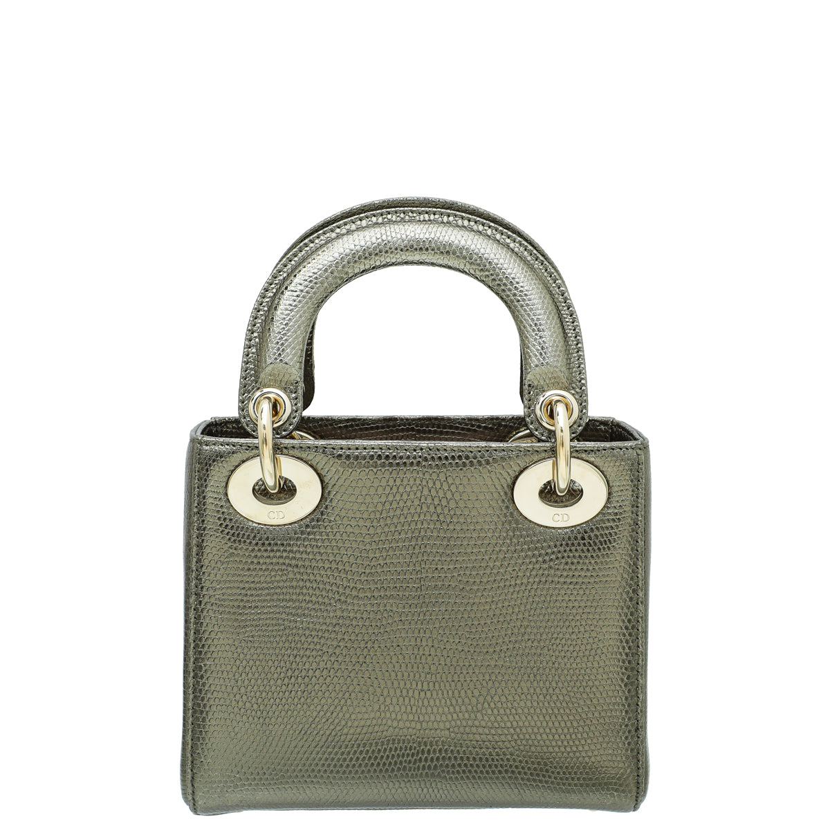 Christian Dior Metallic Olive Lizard Chain Mini Lady Dior Bag-Christian Dior-THE CLOSET