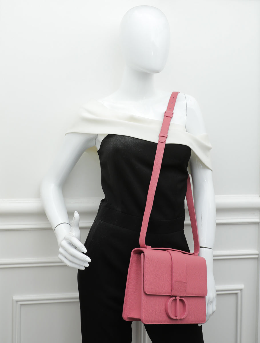 Christian Dior Black 30 Montaigne Ultra Matte Strap Medium Bag