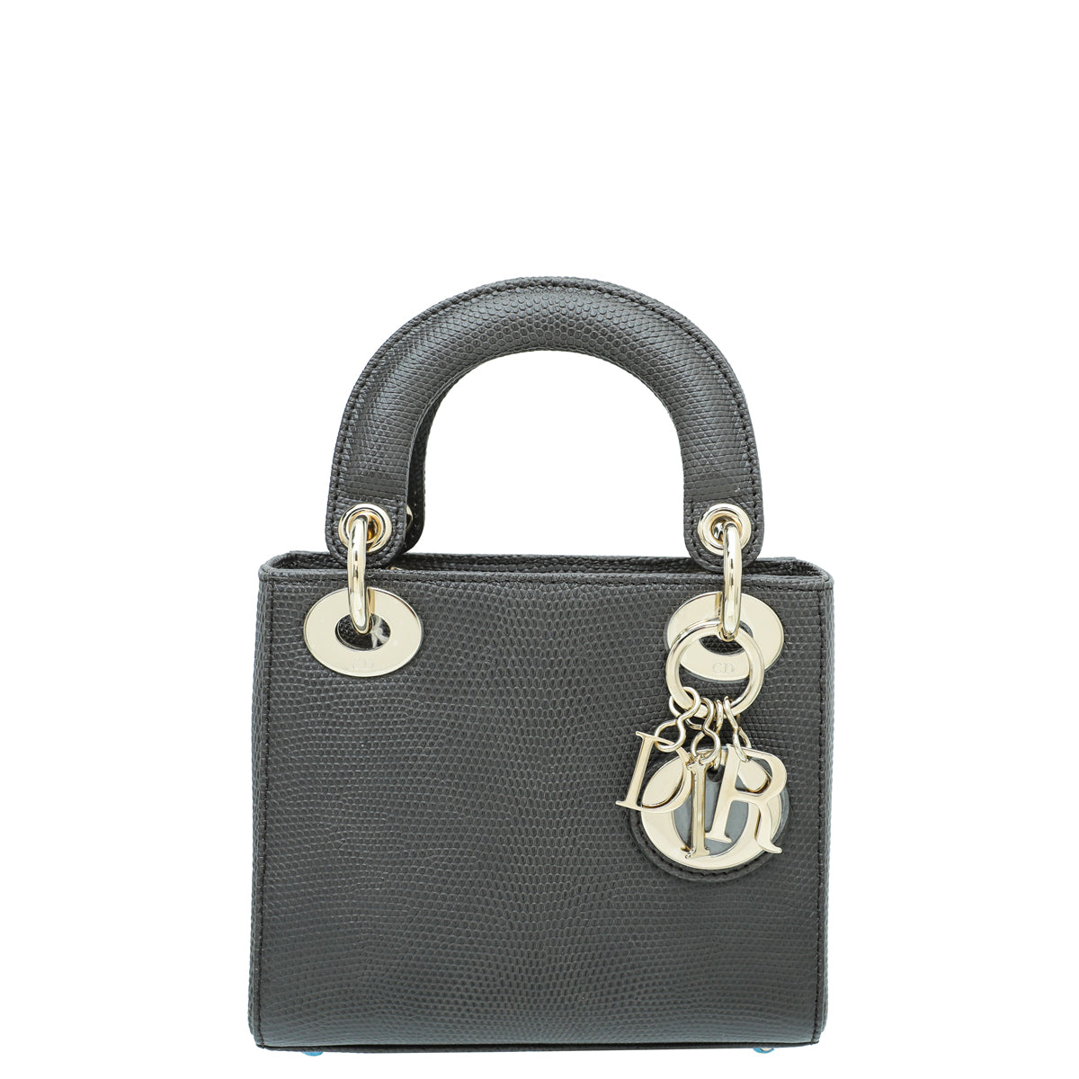 Christian Dior Smoky Gray Lizard Lady Dior Mini Bag-Christian Dior-THE CLOSET