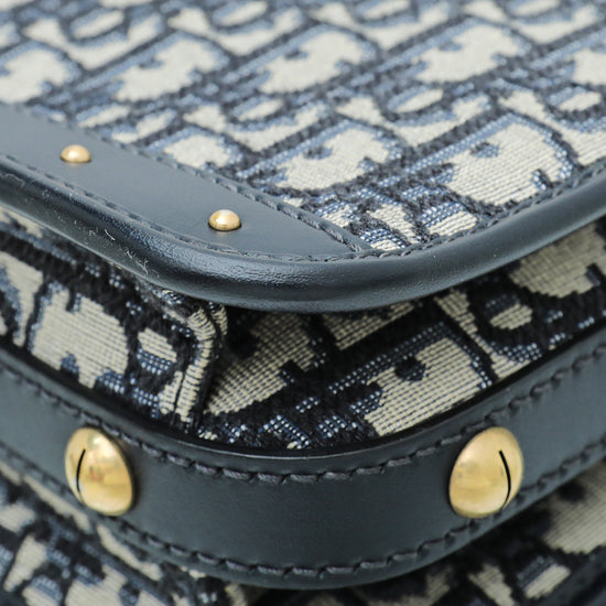 Christian Dior Blue, Pattern Print Oblique Dioraddict Square Flap Bag