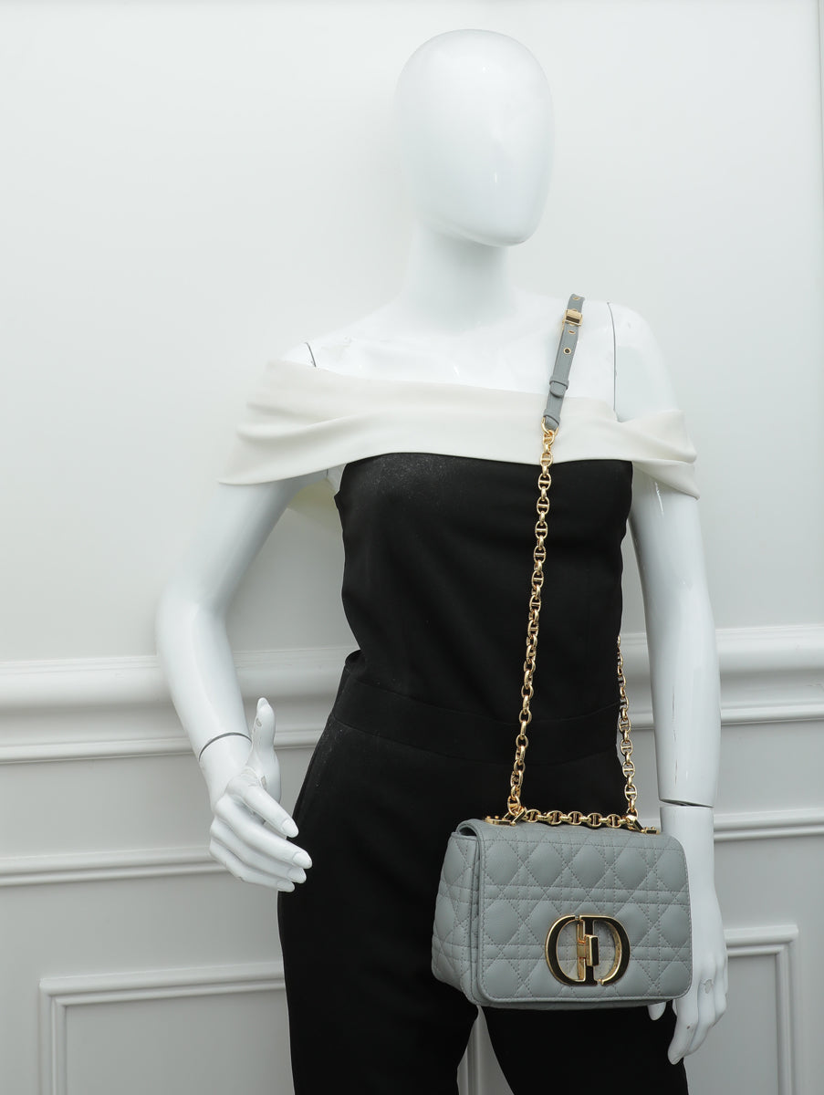 Christian Dior Gray Caro Small Bag