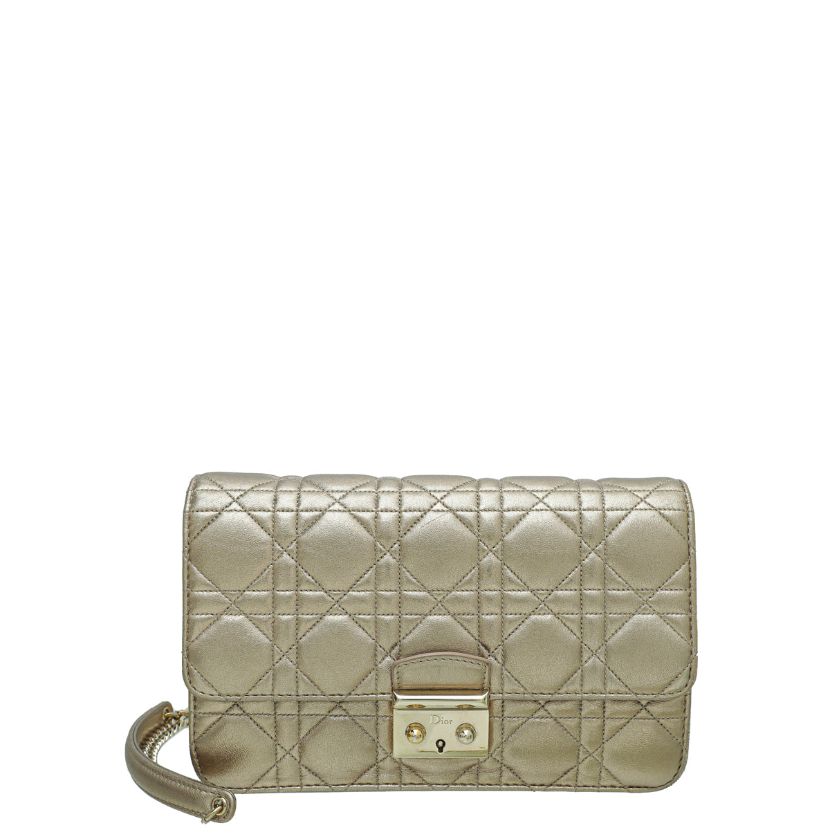 Christian Dior Metallic Gold Miss Dior Promenade Chain Pouch-Christian Dior-THE CLOSET