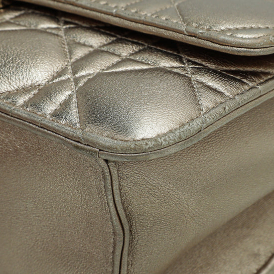 Dior, Bags, Dior Metallic Patent Microcannage 3 Montaigne Belt Shoulder  Bag Silver New
