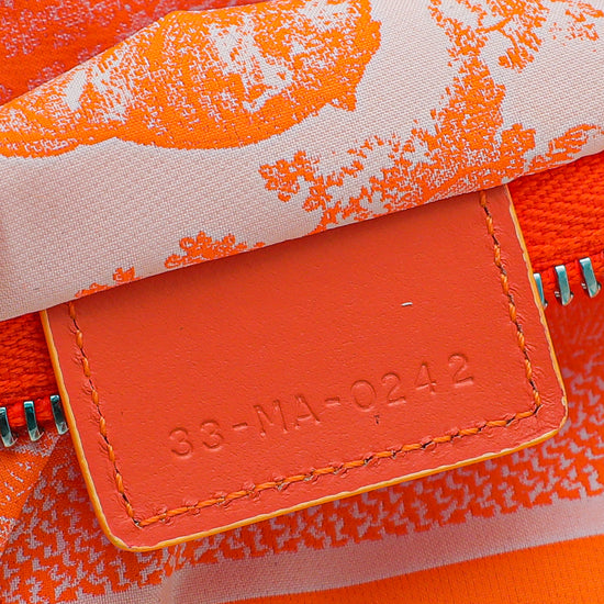 Christian Dior Orange Toile De Jouy Reverse Technical Diortravel Zipped Pouch