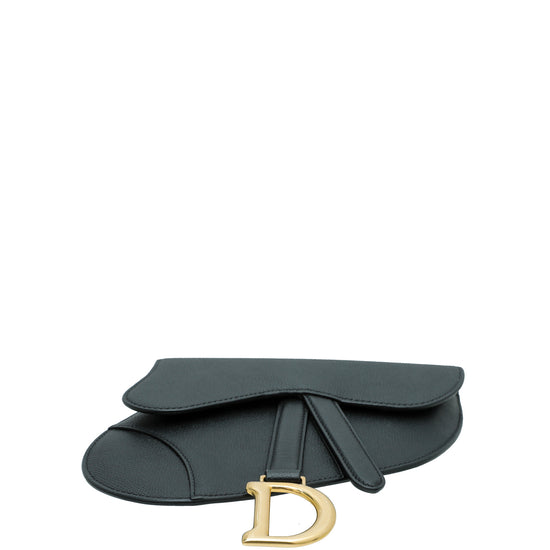 Christian Dior Black Saddle Flat Belt Pouch