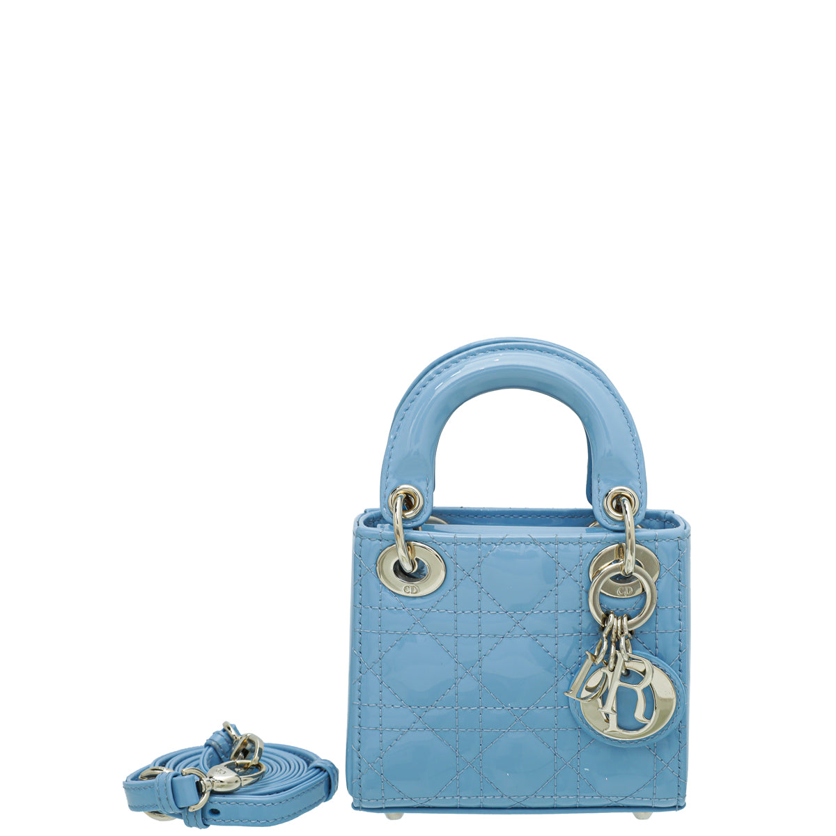 Christian Dior Blue Cornflower Lady Dior Micro Bag-Christian Dior-THE CLOSET