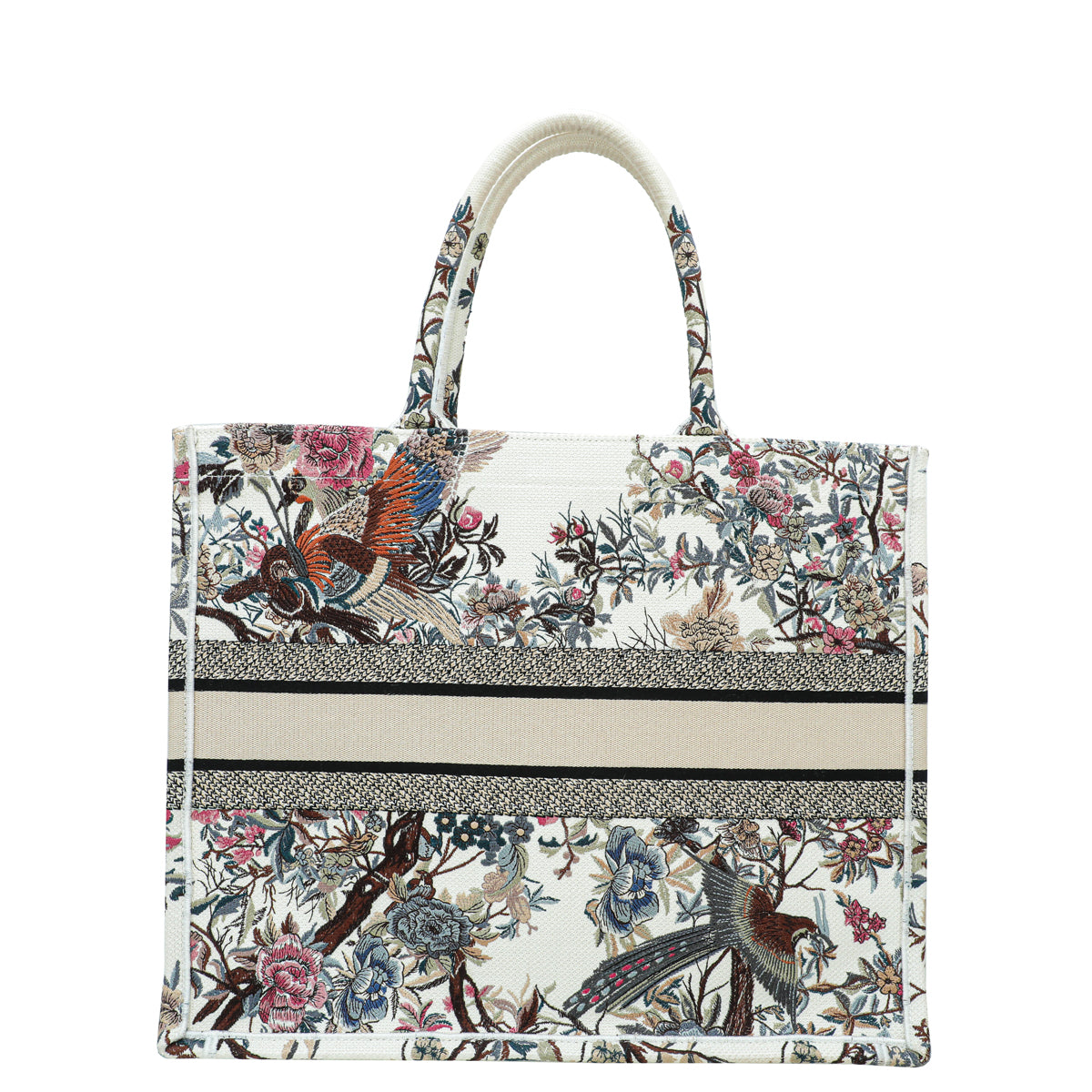 Christian Dior White Multicolor Book Large Tote Bag-Christian Dior-THE CLOSET