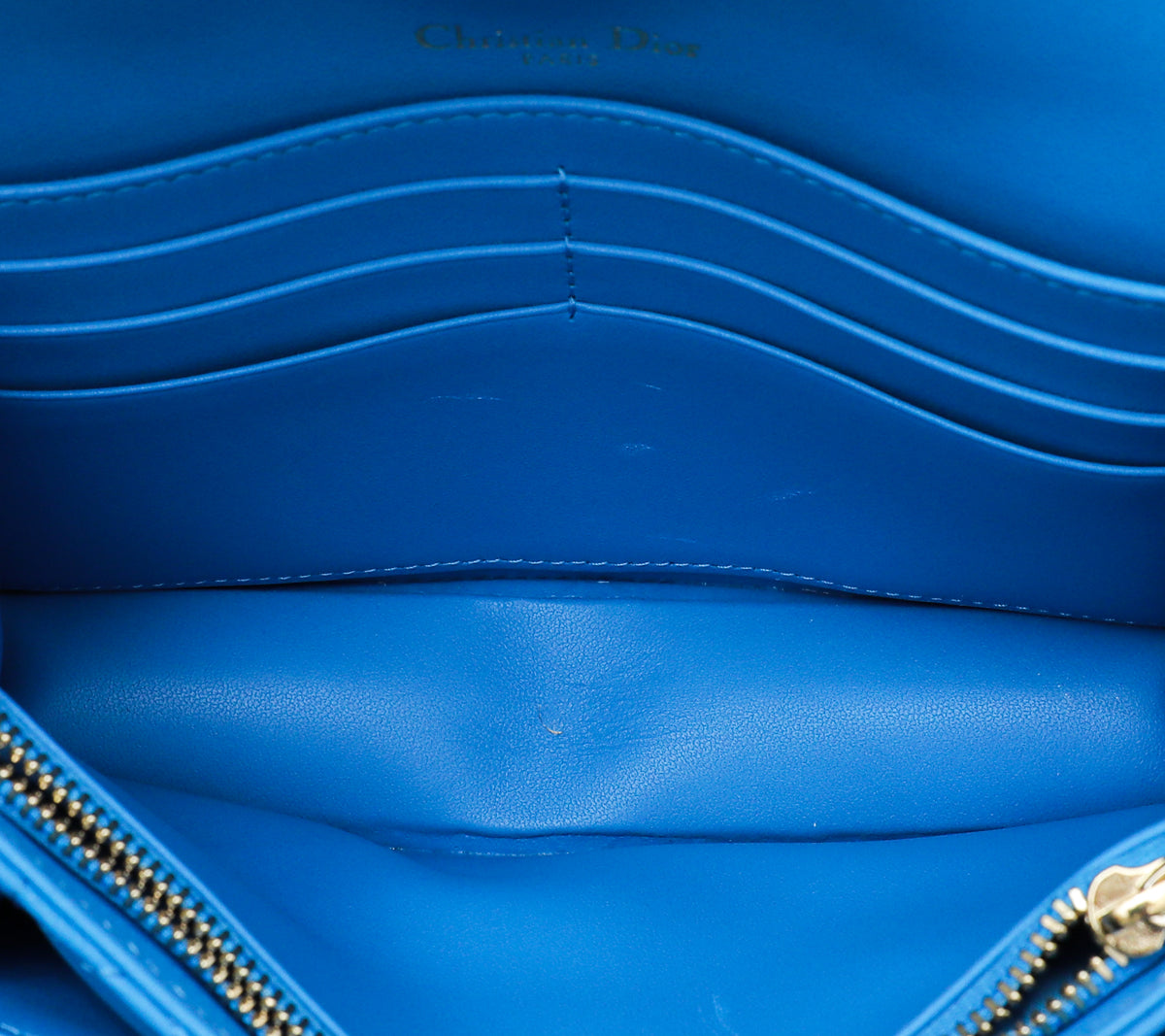 Christian Dior Royal Blue Lady Dior Chain Pouch
