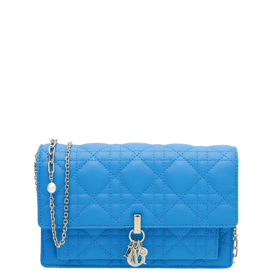 Christian Dior Royal Blue Lady Dior Chain Pouch – The Closet