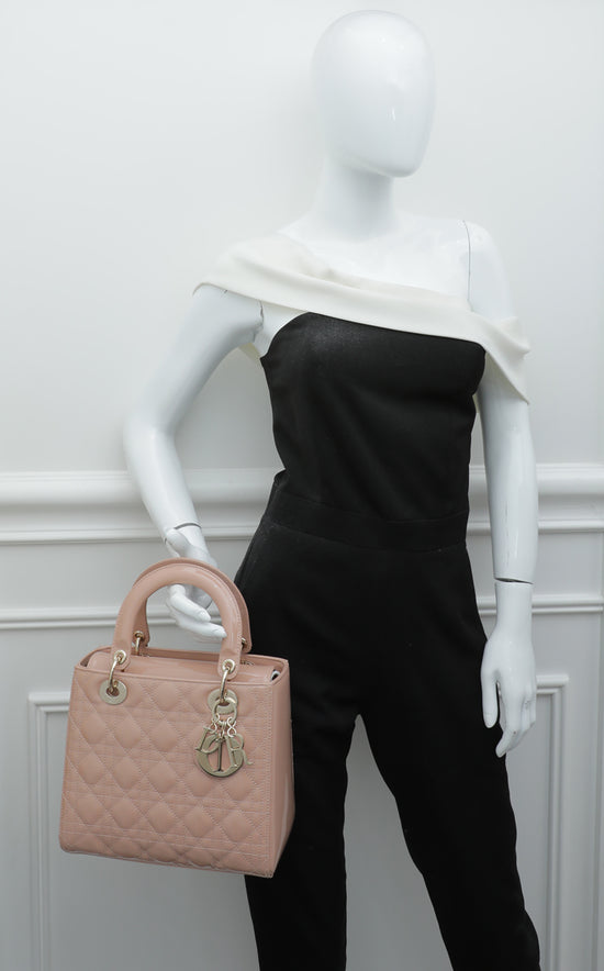 Christian Dior Rose Des Vents Lady Dior Bag
