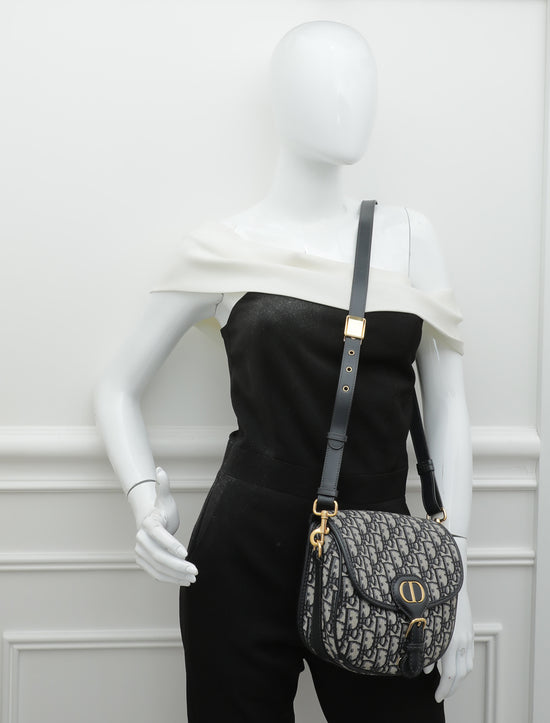 Christian Dior Navy Dior Oblique Bobby Medium Bag