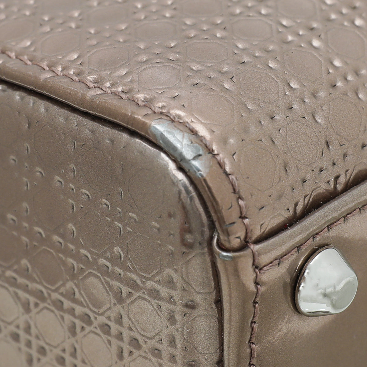 Christian Dior Bronze Micro Cannage Lady Dior Chain Mini Bag