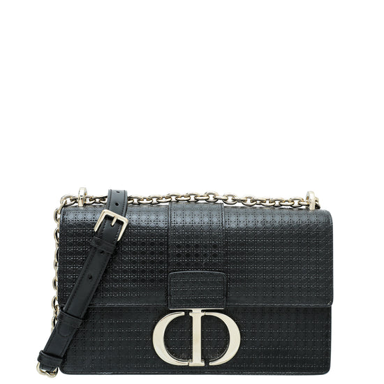 Dior All Black 30 Montaigne Bag With New Print