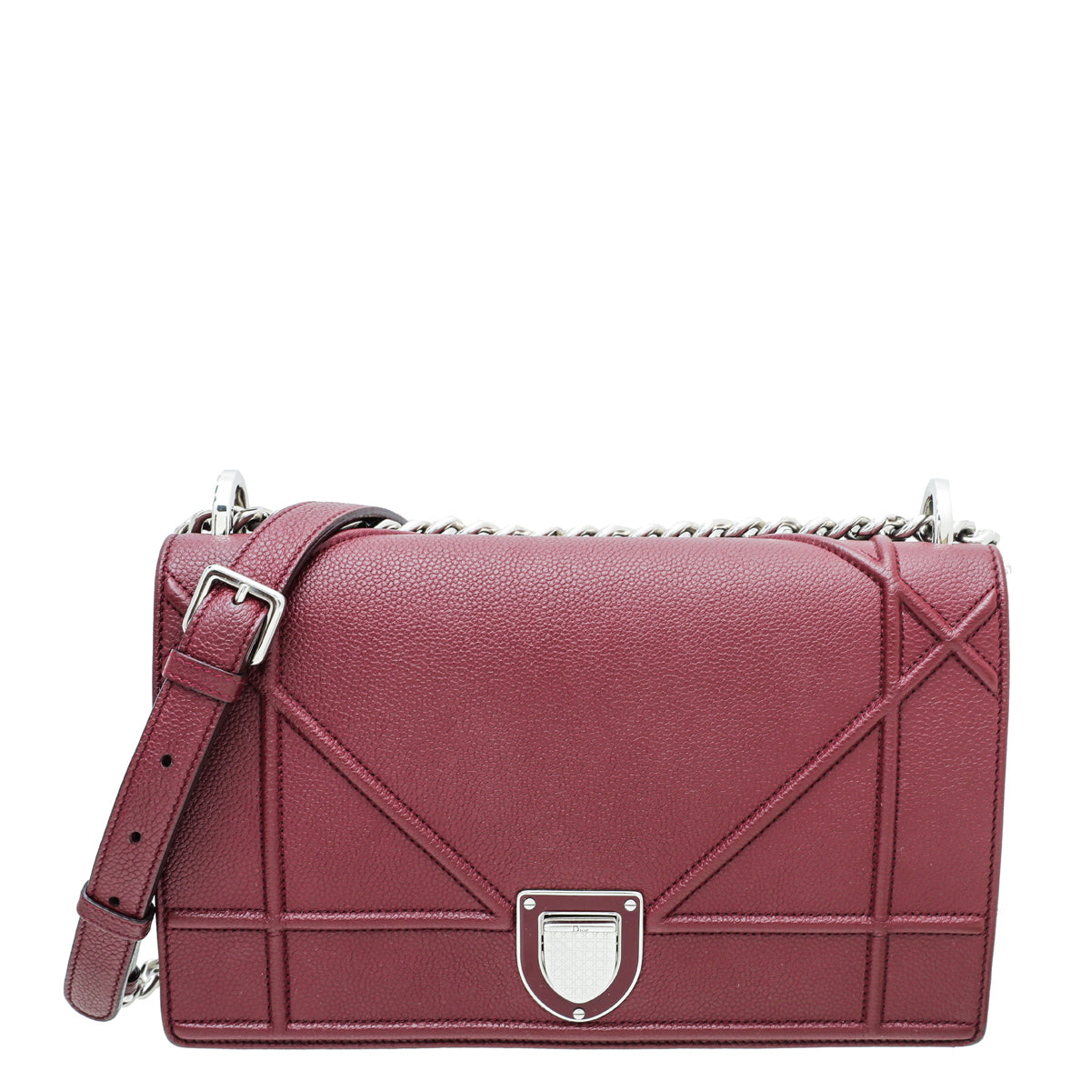 Christian Dior Burgundy Diorama Medium Flap Bag