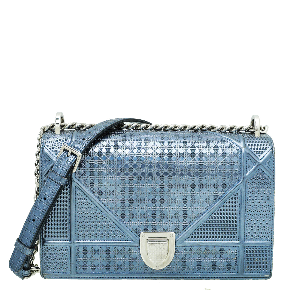 Christian Dior Blue Diorama Micro Cannage Medium Bag-Christian Dior-THE CLOSET