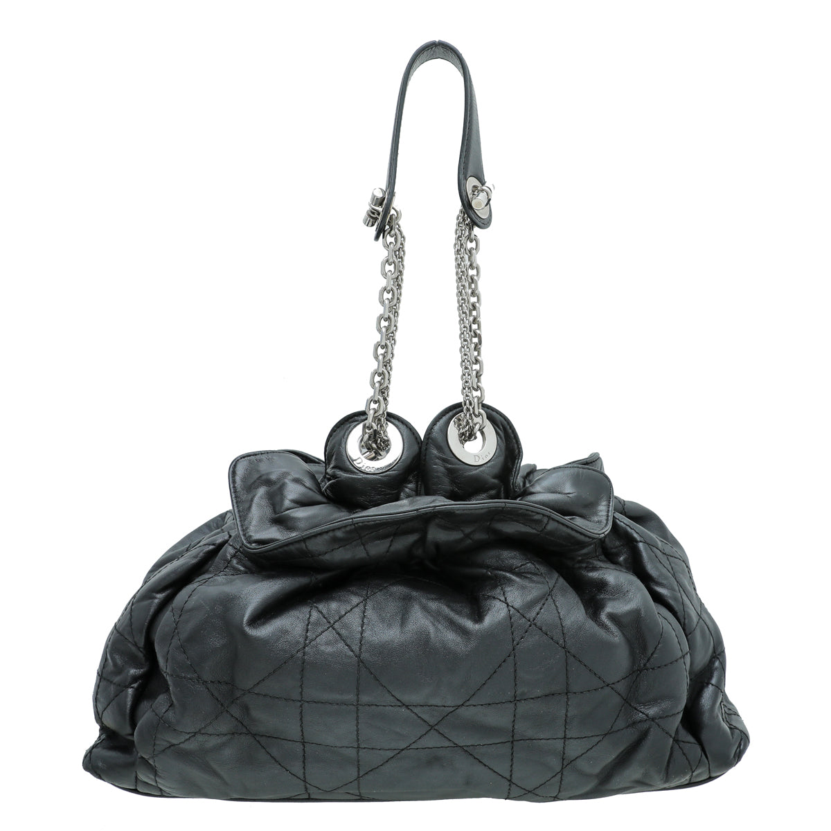 Christian Dior Black Cannage Drawstring Bag-Christian Dior-THE CLOSET