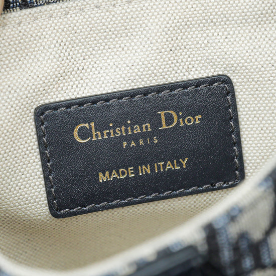 Christian Dior Blue Oblique Jacquard Saddle Bag W/Wide Strap