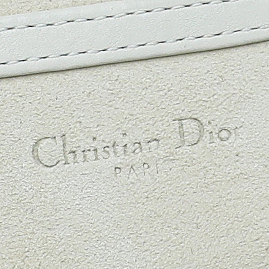 Christian Dior White Diorama Studs Vertical Chain Clutch