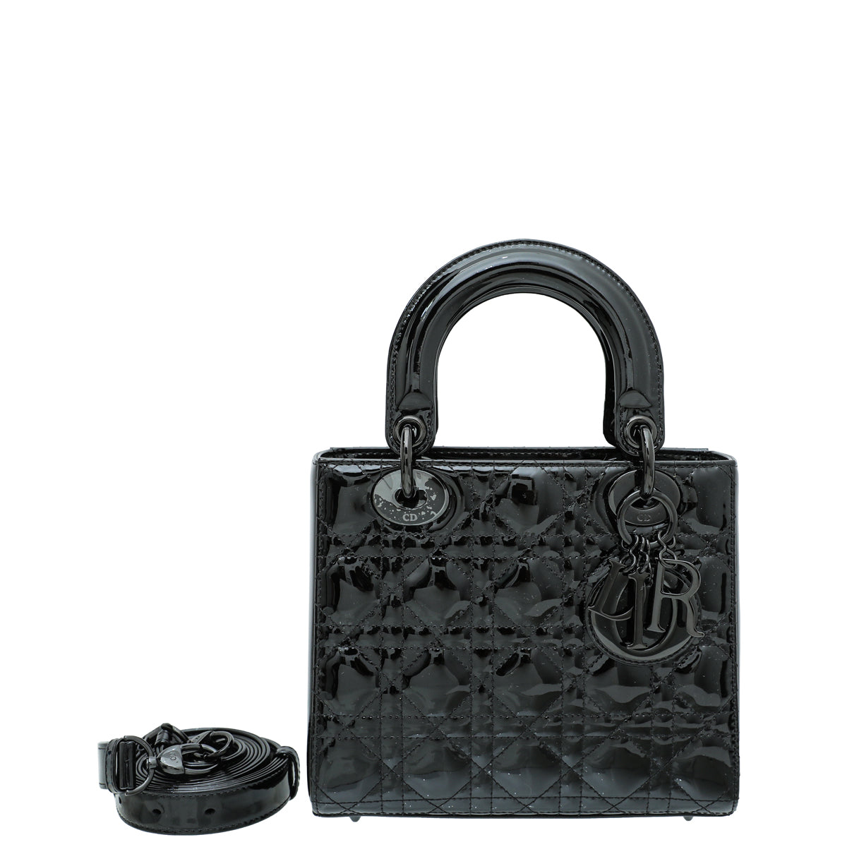 Christian Dior Black Ultraglossy Lady Dior Small Bag-Christian Dior-THE CLOSET