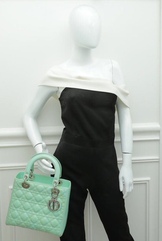 Load image into Gallery viewer, Christian Dior Mint Lady Dior Medium Bag
