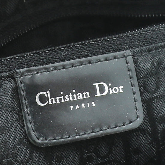 Christian Dior Black Gambler Dice Suede Python Bowling Bag