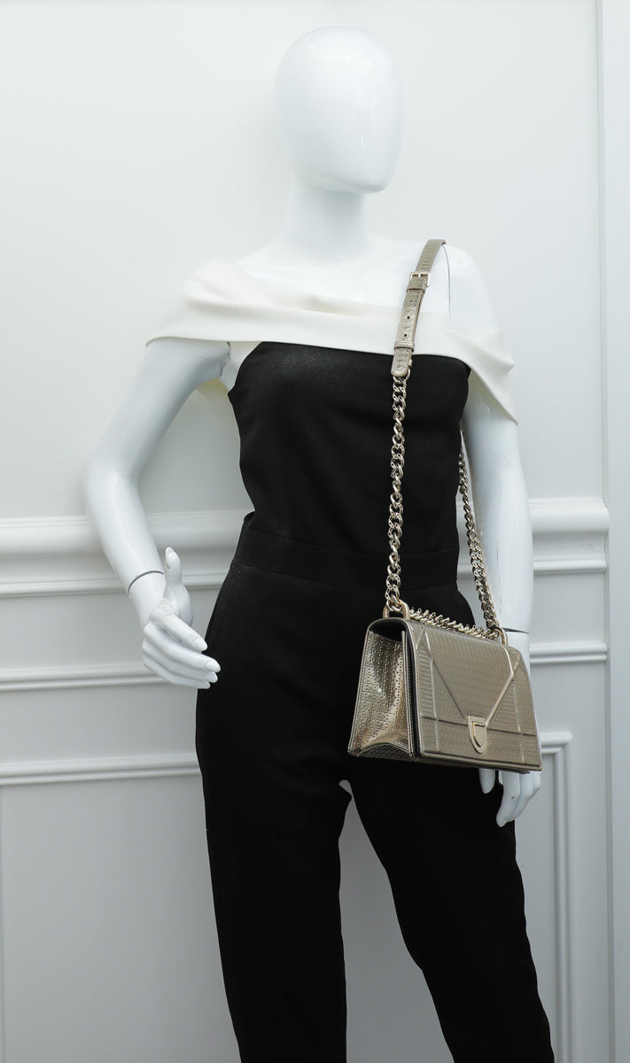 Dior Metallic Gold Micro Cannage Leather Mini Diorama Chain Shoulder Bag  Dior | The Luxury Closet