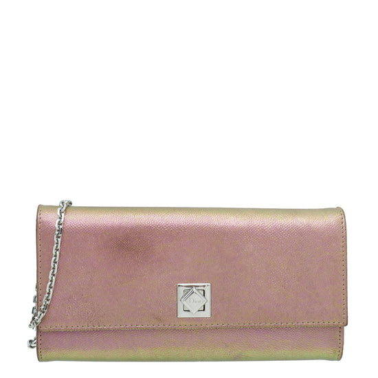 Christian Dior Pink Iridescent Turn Me Dior Croisiere Wallet On Chain