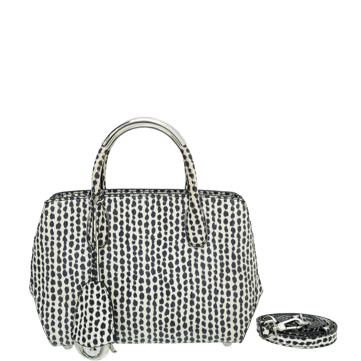 Christian Dior Bicolor Dior Spotted Ayers Open Bar Bag